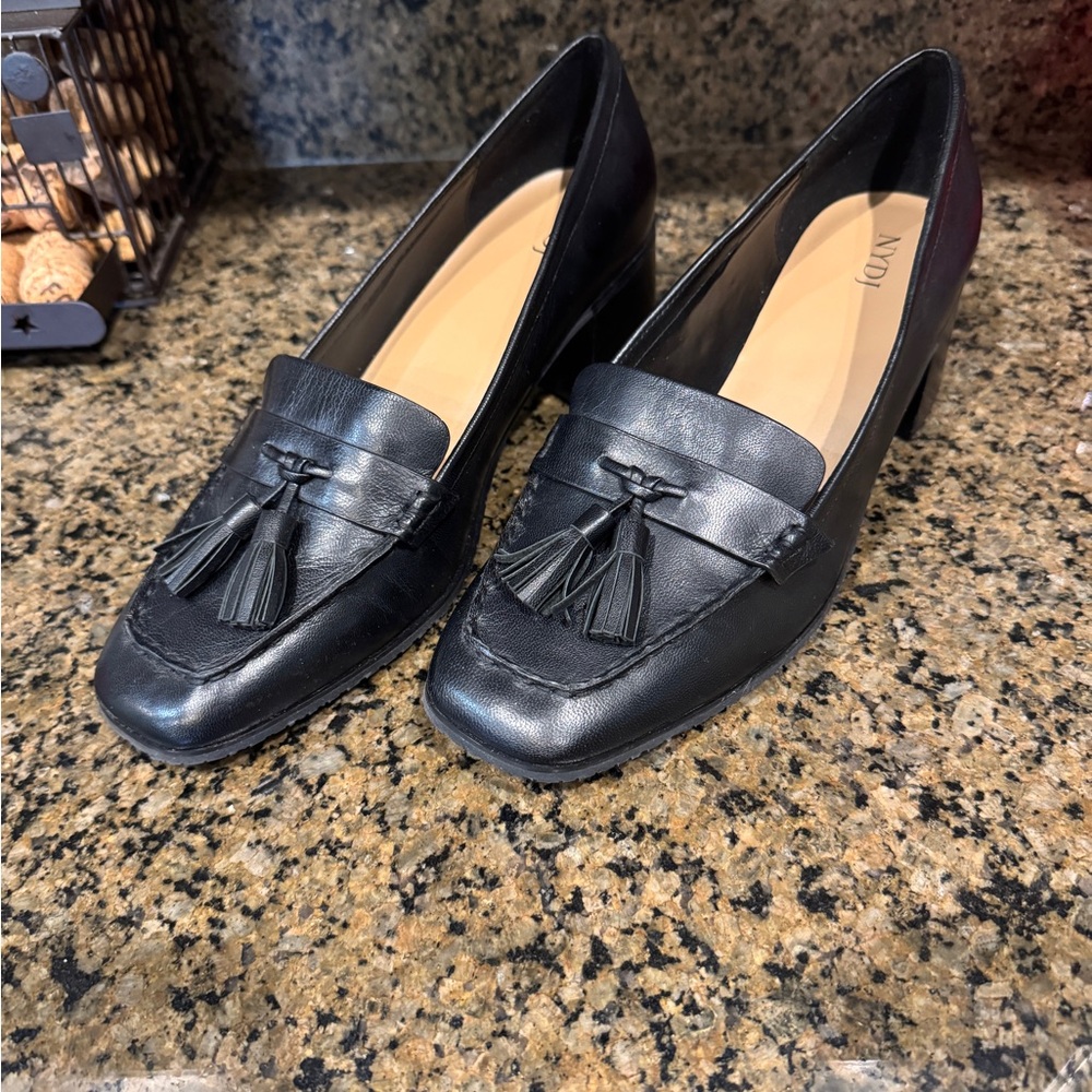 NYDJ Black Loafers With Block Heel